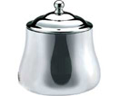 BEVERAGE SERVERS, SOPRANO COLLECTION, 18/8 STAINLESS  - 10 OZ. SUGAR BOWL WITH LID