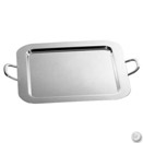 SQUARE TRAY WITH HANDLES, SILVERPLATE