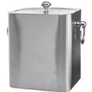 ICE BUCKET WITH LID, DOUBLE WALL, 18/8 STAINLESS STEEL