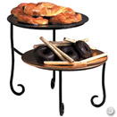 DISPLAY STAND, 2 TIER, BLACK WROUGHT IRON
