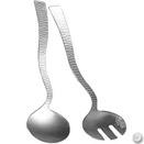 HAMMERED FINISH SPOON AND FORK SET, STAINLESS STEEL