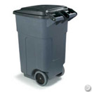 50 GALLON ROLLING WASTE CONTAINER, SQUARE