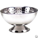 PUNCH BOWL, BOLT STYLE, HAMMERED FINISH STAINLESS 