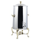 LION  COFFEE URNS, INSULATED, STAINLESS WITH GOLD TRIM