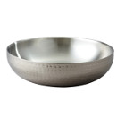 SERVING BOWL, ROUND, DOUBLE WALL, HAMMERED FINISH STAINLESS