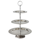 DISPLAY STAND, 3 TIER, BEADED EDGE, STAINLESS