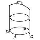 DISPLAY STAND, 2 TIER, WROUGHT IRON 