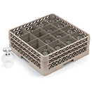 16 SQUARE COMPARTMENT BASE RACK WITH 2 EXTENDERS, BEIGE