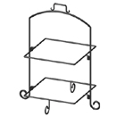 DISPLAY STAND, 2 TIER, BLACK WROUGHT IRON 