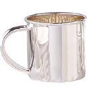 STERLING SILVER BABY CUP, PLAIN WITH CURVED HANDLE