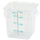 4 QT. SQUARE CLEAR POLYCARBONATE FOOD STORAGE CONTAINER