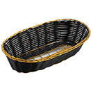 BASKET WITH GOLD RIM, POLY WOVEN, PKG 12