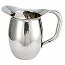 PITCHER WITH ICE GUARD, BELL SHAPED, HOLLOW HANDLE - 2 1/4 QT., 8 3/8