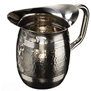 PITCHERS, BELL SHAPED, HAMMERED DESIGN, STAINLESS STEEL