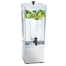 COLD BEVERAGE DISPENSERS,  POLYCARBONATE TANK AND STAINLESS STEEL BASE - 3 GALLON BEVERAGE DISPENSER WITH ICE CHAMBER AND STAINLESS BASE