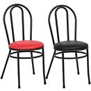 CHAIRS WITH METAL FRAME, BISTRO STYLE, COLORED PADS