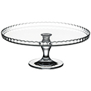 CAKE STAND WITH FLUTED TOP, GLASS, PKG/2