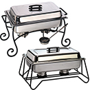 CHAFER STANDS, FULL SIZE, WROUGH IRON  - BLACK WROUGHT IRON STACKABLE CHAFER FRAME & CUP