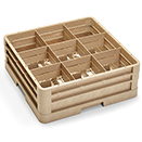9 SQUARE COMPARTMENT CLOSED WALL RACK WITH 2 EXTENDERS, BEIGE