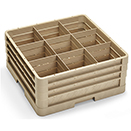 9 SQUARE COMPARTMENT CLOSED WALL RACK WITH 3 EXTENDERS, BEIGE