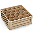 20 COMPARTMENT CLOSED WALL CUP RACK WITH 2 EXTENDERS, BEIGE