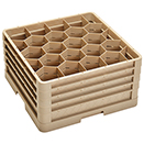 20 HEXAGON COMPARTMENT CLOSED WALL RACK WITH 4 EXTENDERS, BEIGE