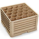 20 HEXAGON COMPARTMENT CLOSED WALL RACK WITH 5 EXTENDERS, BEIGE