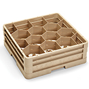 12 HEXAGON COMPARTMENT CLOSED WALL RACK WITH 2 EXTENDERS, BEIGE