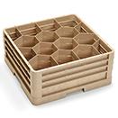 12 HEXAGON COMPARTMENT CLOSED WALL RACK WITH 3 EXTENDERS, BEIGE