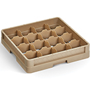 16 SQUARE COMPARTMENT CLOSED WALL CUP RACK, BEIGE