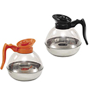 COFFEE DECANTERS, STAINLESS BASE, POLYCARBONATE LIP, HANDLE AND BODY