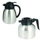 COFFEE POT, STAINLESS BODY, PLASTIC LIP AND HANDLE