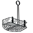 CONDIMENT CADDY, FLAT BACK, BLACK WIRE