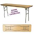 RECTANGULAR CONFERENCE FOLDING TABLES, RUSSIAN BIRCHWOOD TOP