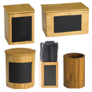 DISPLAY RISERS & CONTAINERS, WOOD WITH CHALKBOARD