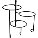 DISPLAY STAND, 3 TIER, TWISTED,  BLACK WROUGHT IRON