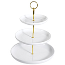 DISPLAY STAND WITH COUPE SERVING PLATE, 3 TIER