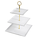 DISPLAY STAND WITH SQUARE SERVING TRAYS, 3 TIER