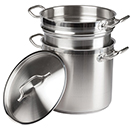 DOUBLE BOILER WITH COVER, STAINLESS STEEL - 16 QT., 11