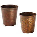 FRY CUPS AND HOLDERS, 4 OZ., MINIATURE, ANTIQUE COPPER FINISH
