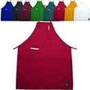 BIB APRONS WITH POCKETS,  FULL LENGTH, COTTON/POLY BLEND