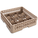 9 SQUARE COMPARTMENT BASE RACK WITH 1 OPEN EXTENDER, BEIGE