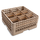 9 SQUARE COMPARTMENT BASE RACK WITH 3 EXTENDERS, BEIGE