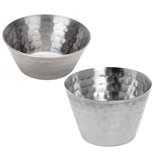 HAMMERED SAUCE CUPS, STAINLESS STEEL
