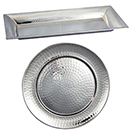 SERVING TRAYS, HAMMERED DESIGN, STAINLESS STEEL - 18.75