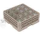 LOW PROFILE 16 SQUARE COMPARTMENT BASE RACK WITH 2 EXTENDERS, BEIGE