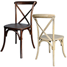 CHAIRS WITH WOODED FRAME, LUCCA X-BACK STYLE, STACKABLE