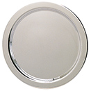 ROUND TRAYS WITH OG EDGE, SILVERPLATE