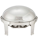 MADISON FULL SIZE OVAL ROLL TOP CHAFER, STAINLESS