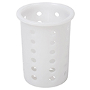 FLATWARE CYLINDER, PERFORATED, WHITE PLASTIC